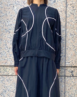 ラインアクセントギャザースリーブブルゾン