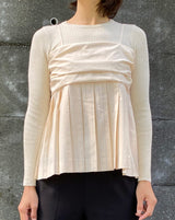 プリーツ加工ストライプキャミソール