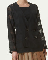 SHEAR BLOCK PLAID JACKET