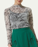 MARBLE PATTERN SHEAR TURTLE TOP