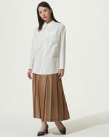 CHAMBRAY PLEATS SKIRT