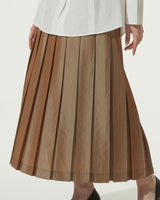 CHAMBRAY PLEATS SKIRT