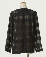 SHEAR BLOCK PLAID JACKET