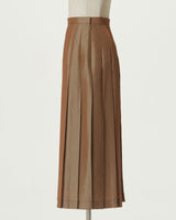 CHAMBRAY PLEATS SKIRT