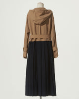 PLEATS FOODED LONG COAT