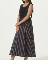 STRIPE OVERALLS SKIRT