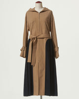 PLEATS FOODED LONG COAT