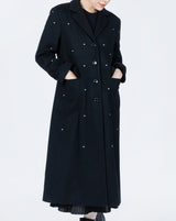 Dot Stitch Wool Long Coat