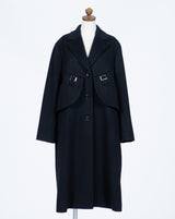 “STRATUM” Belted Wool Long Coat