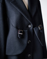 “STRATUM” Belted Wool Long Coat