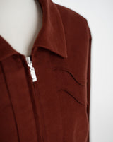 “Stratum” Suède Zip-up Jacket