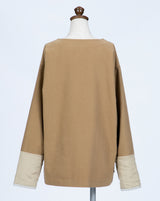 Suede Like Quilted Sleeve Pullover