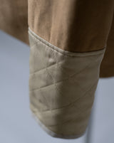 Suede Like Quilted Sleeve Pullover