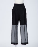 Layered Style Half Transparent Pants