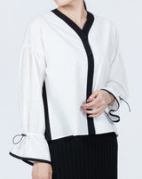 Drawstring Bicolor Blouse