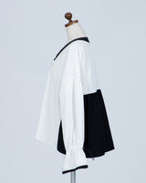Drawstring Bicolor Blouse