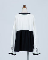 Drawstring Bicolor Blouse