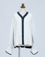 Drawstring Bicolor Blouse