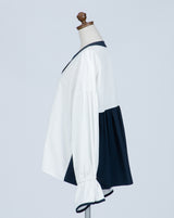 Drawstring Bicolor Blouse