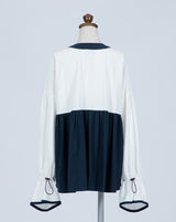 Drawstring Bicolor Blouse