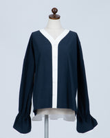 Drawstring Bicolor Blouse