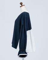Drawstring Bicolor Blouse