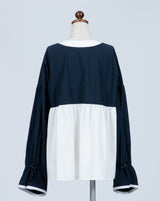 Drawstring Bicolor Blouse
