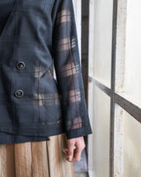 SHEAR BLOCK PLAID JACKET