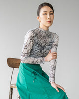 MARBLE PATTERN SHEAR TURTLE TOP