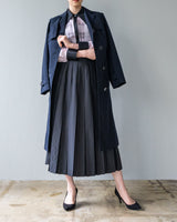 CHAMBRAY PLEATS SKIRT