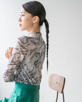 MARBLE PATTERN SHEAR TURTLE TOP