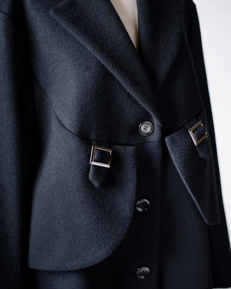 “STRATUM” Belted Wool Long Coat